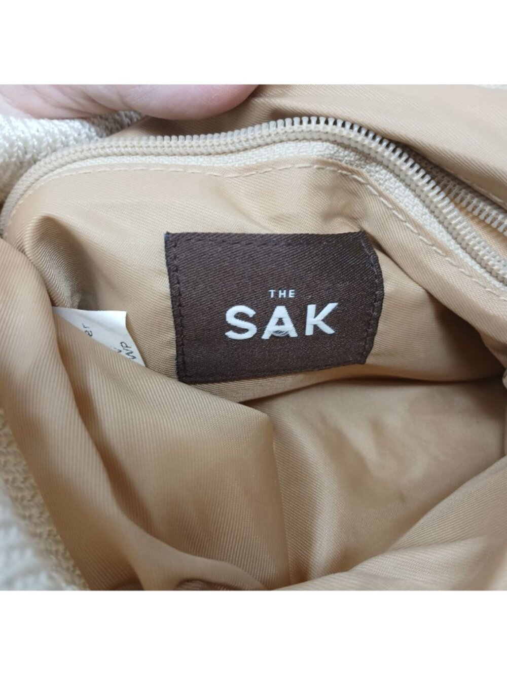 The Sak Womens Ivory Knit Bucket Bag With Double Strap Snap #I-4 - Picture 12 of 15